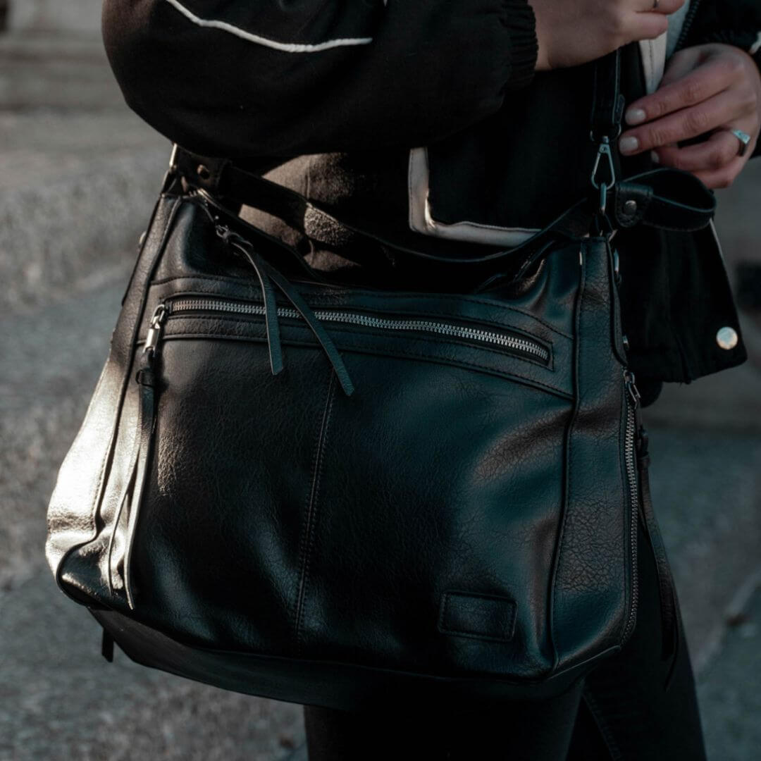 Gianna’s Sleek Zippered Carry | Shoulder Bag - Joan's Bags