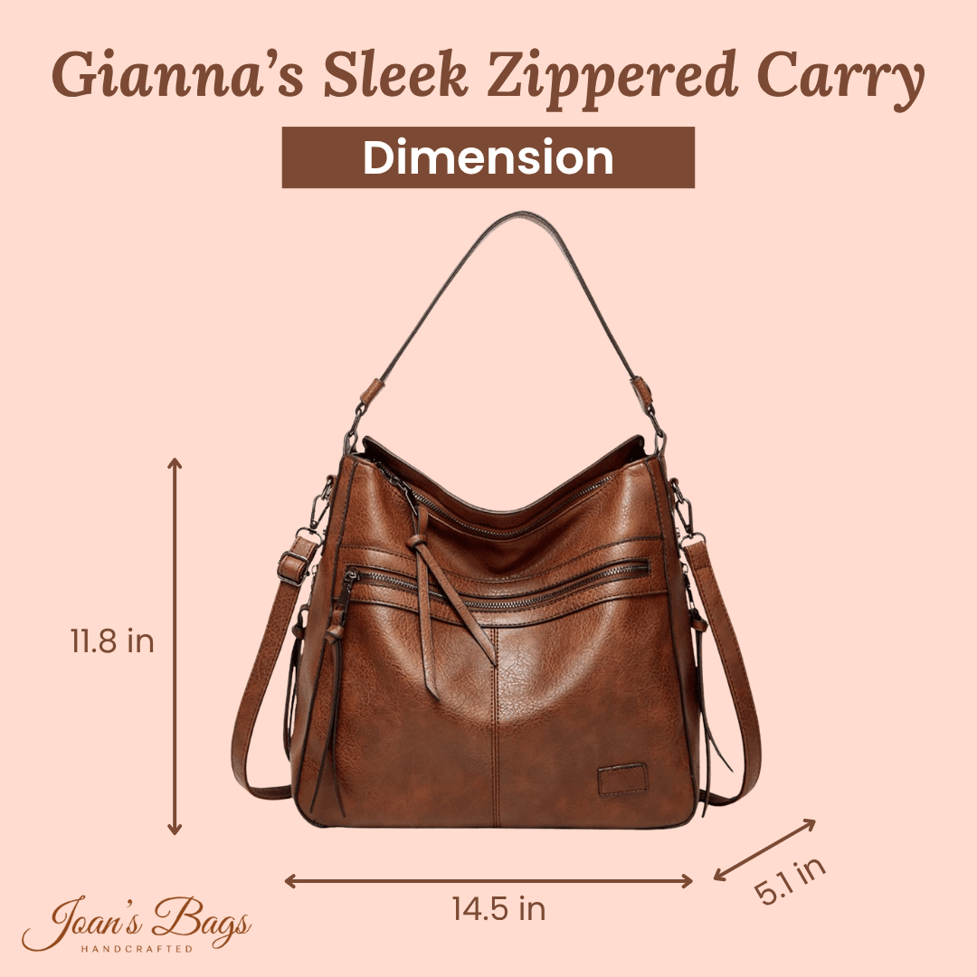 Gianna’s Sleek Zippered Carry | Shoulder Bag - Joan's Bags